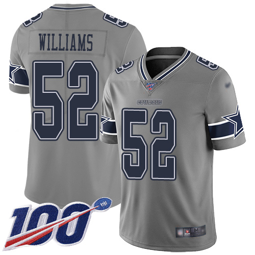 Men Dallas Cowboys Limited Gray Connor Williams #52 100th Season Inverted Legend NFL Jersey->dallas cowboys->NFL Jersey